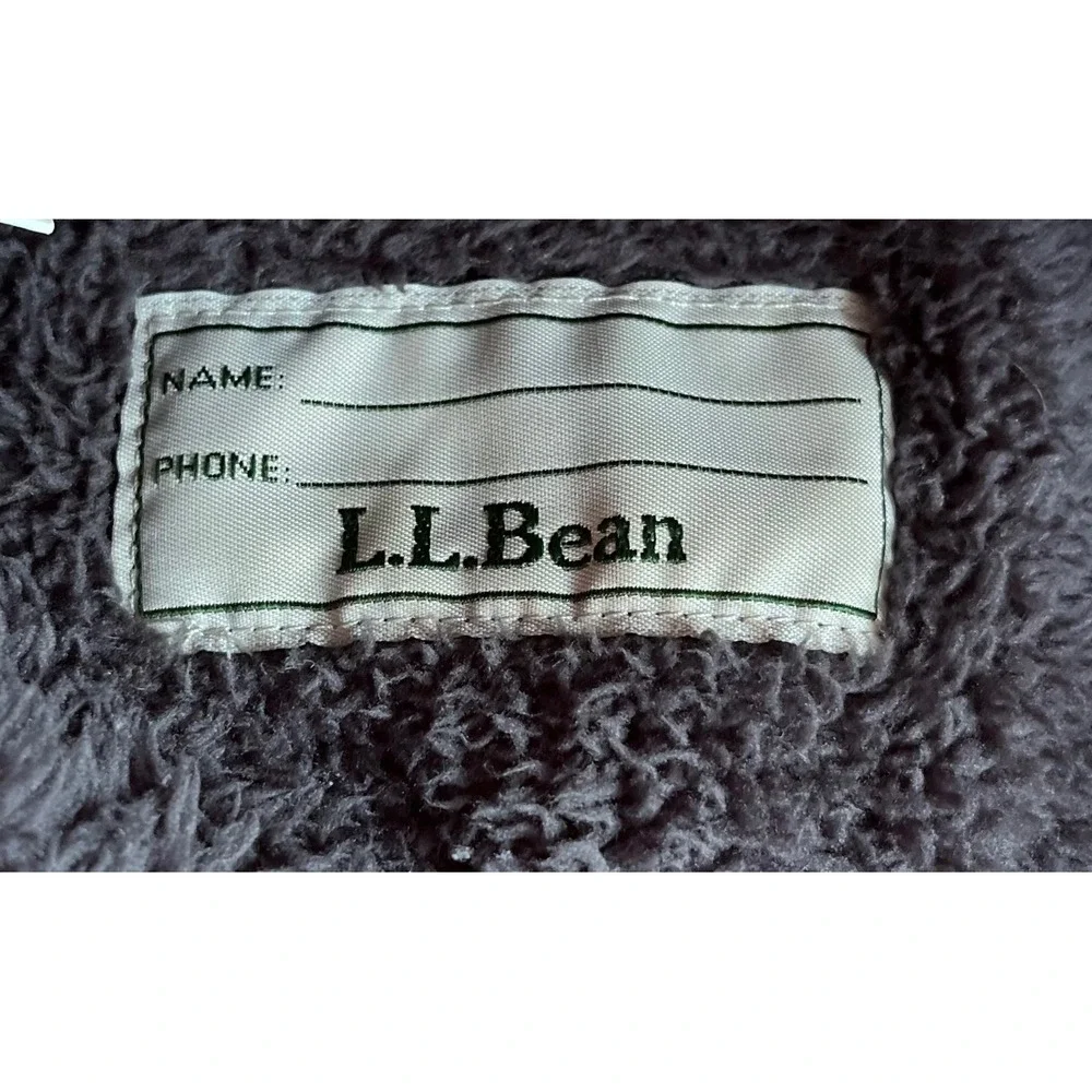 LL Bean Kids Red Puffer Vest Sherpa Lined Quilted Full Zip Size L 14-16